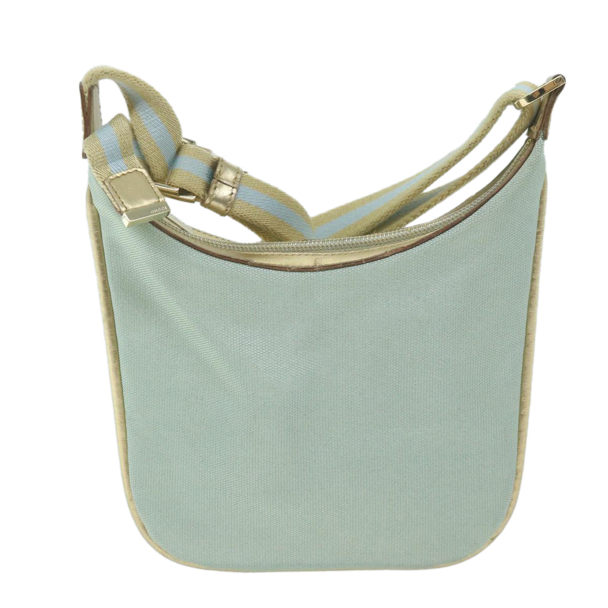 GUCCI Sherry Line Shoulder Bag Canvas Beige Light Blue 005 0814  64388