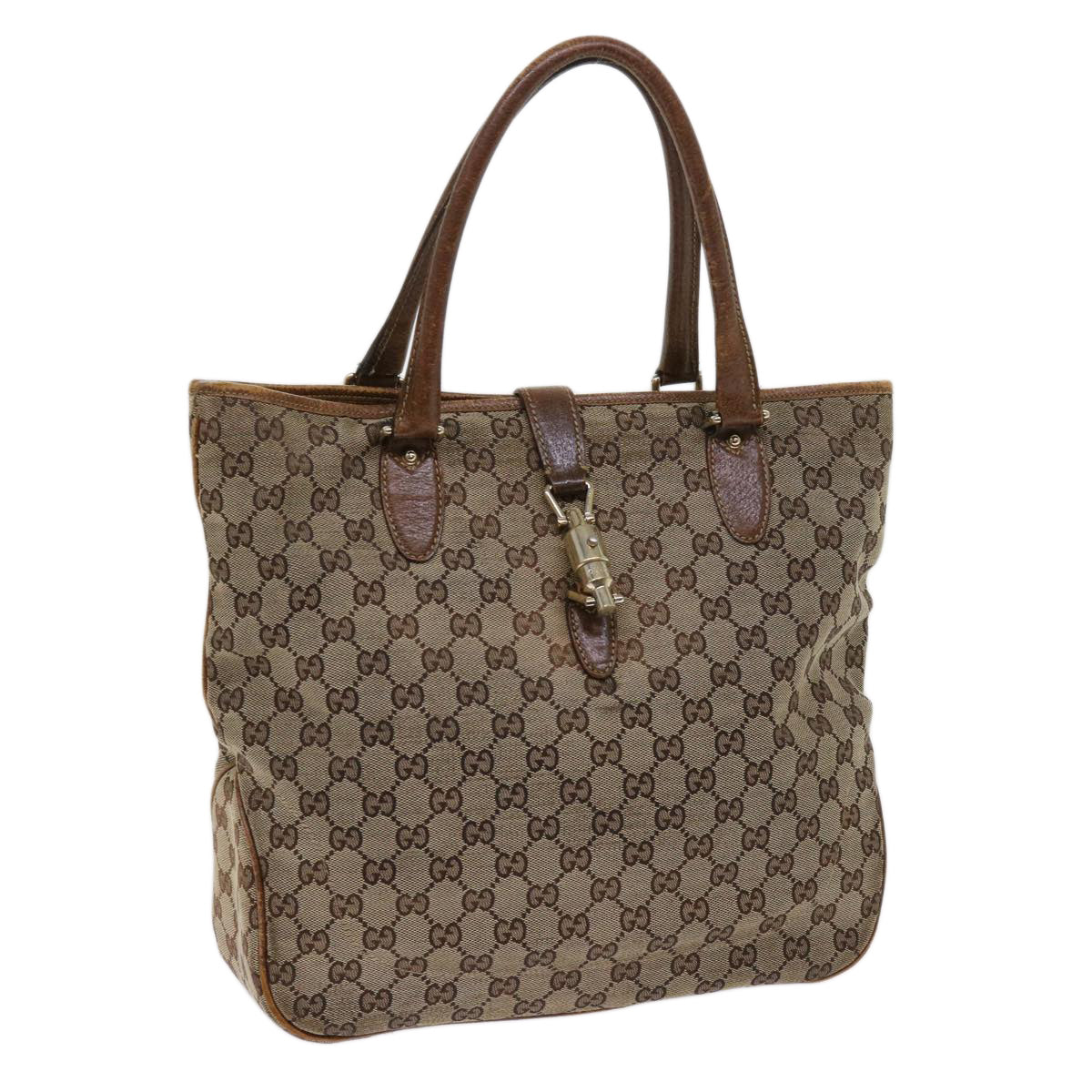 GUCCI GG Canvas Jackie Tote Bag Beige 145818  64460