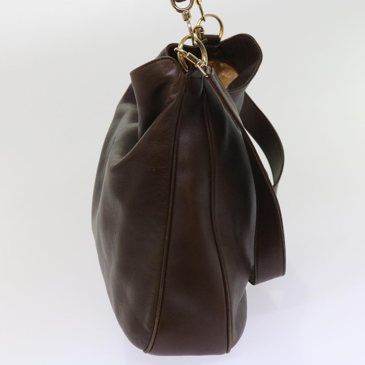 GUCCI Bamboo Shoulder Bag Leather 2way Brown 001 1705 1577  64481