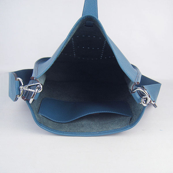 Luxury Hermes Evelyne I handbag H6309 blue silver