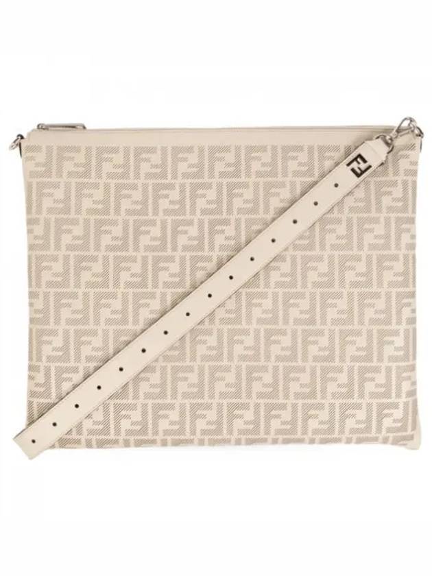 Luxury Fendi After FF Leather Shoulder Bag White
