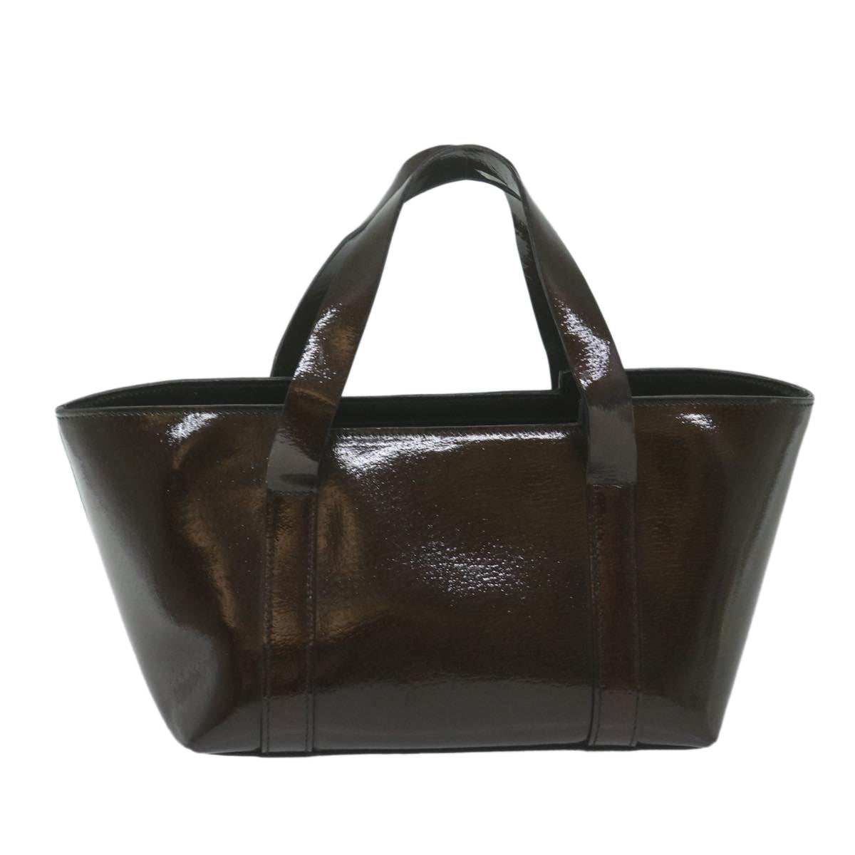 GUCCI Hand Bag Enamel Brown  64632