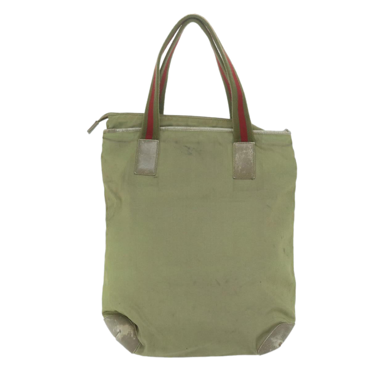 GUCCI GG Canvas Sherry Line Tote Bag Beige Red khaki 019 0401  64642