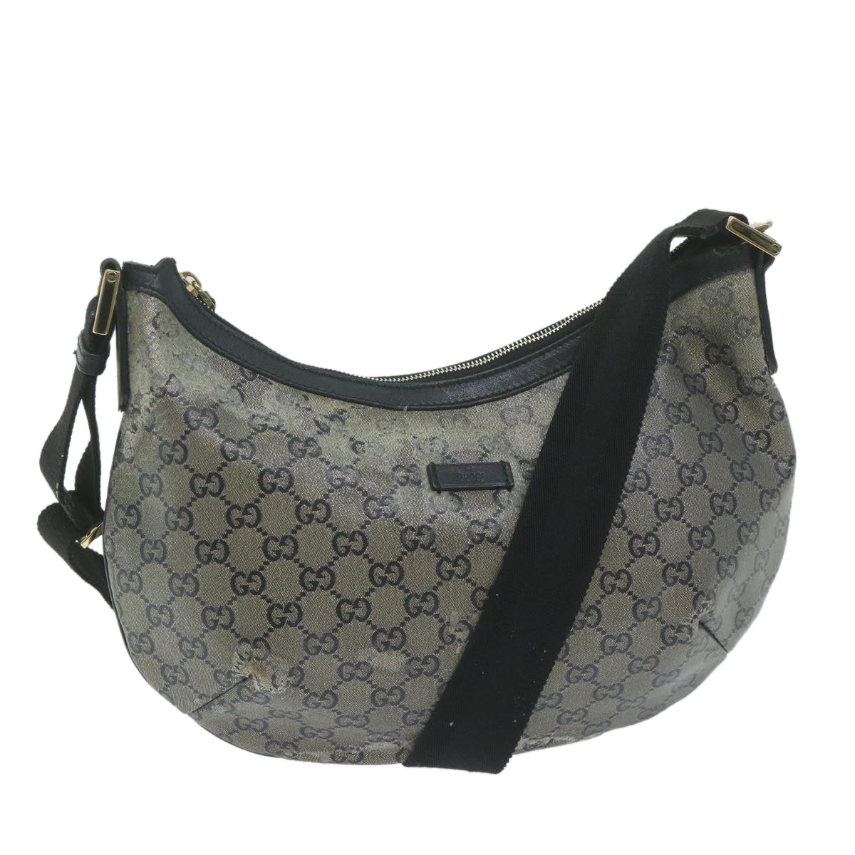 GUCCI GG Crystal Shoulder Bag Silver 181092  64651