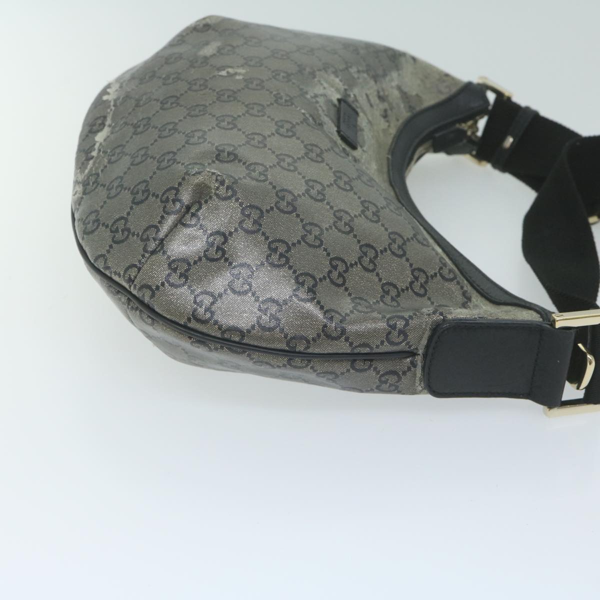 GUCCI GG Crystal Shoulder Bag Silver 181092  64651