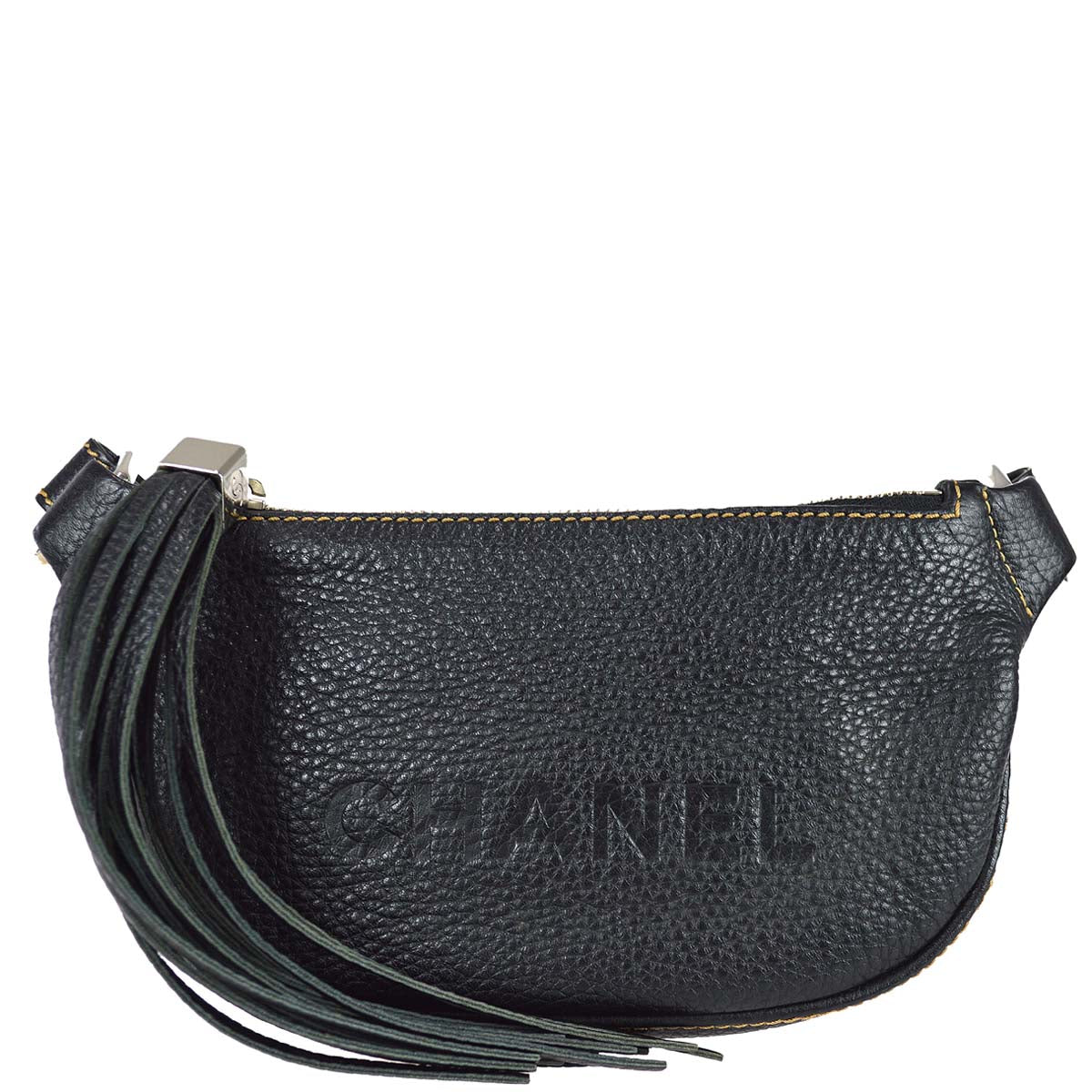 Luxury Chanel 2001-2003 Black Fringe Shoulder Bag