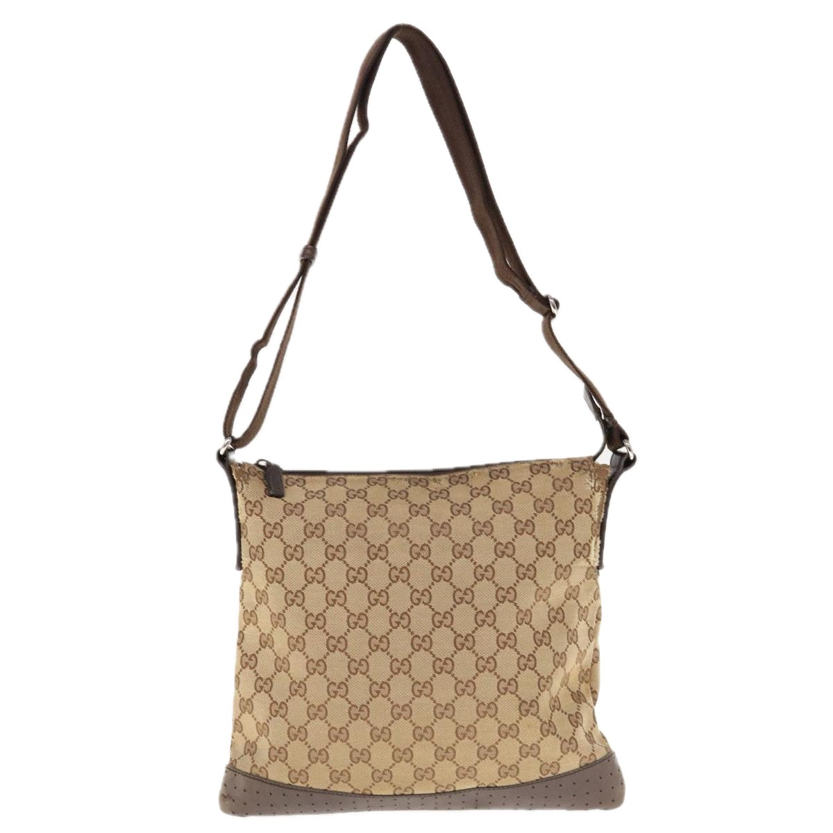 GUCCI GG Canvas Shoulder Bag Beige 145857  64778