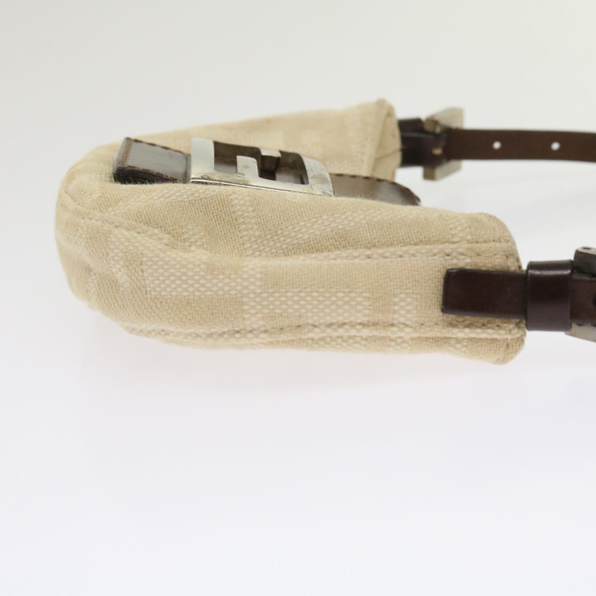 Luxury FendiZucca Canvas Mini Mamma Baguette Hand Bag Beige Brown64795