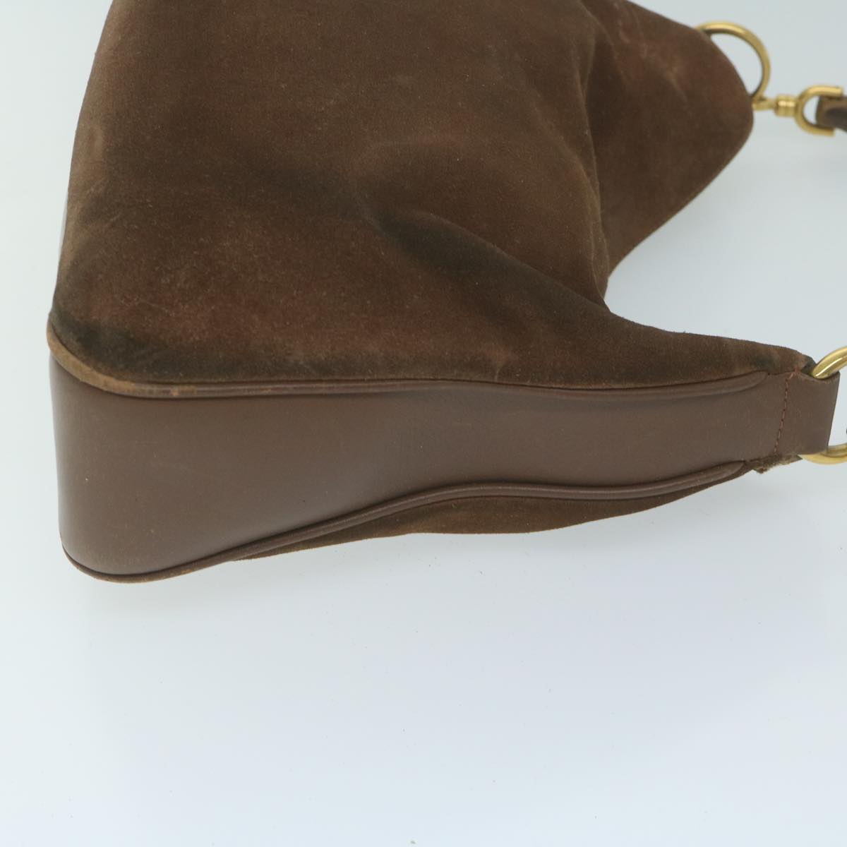 GUCCI Bamboo Shoulder Bag Suede 2way Brown  64867