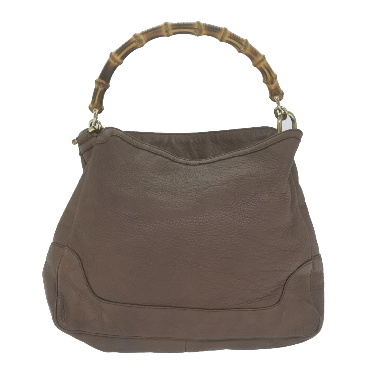 GUCCI Bamboo Shoulder Bag Leather 2way Brown  64870