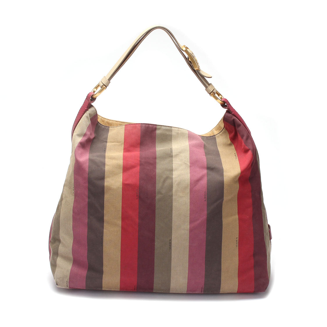 Luxury Fendi Pequin Canvas Shoulder Bag - '10s