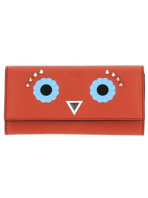 Luxury Fendi Face Wallet Chain Cross Bag Red
