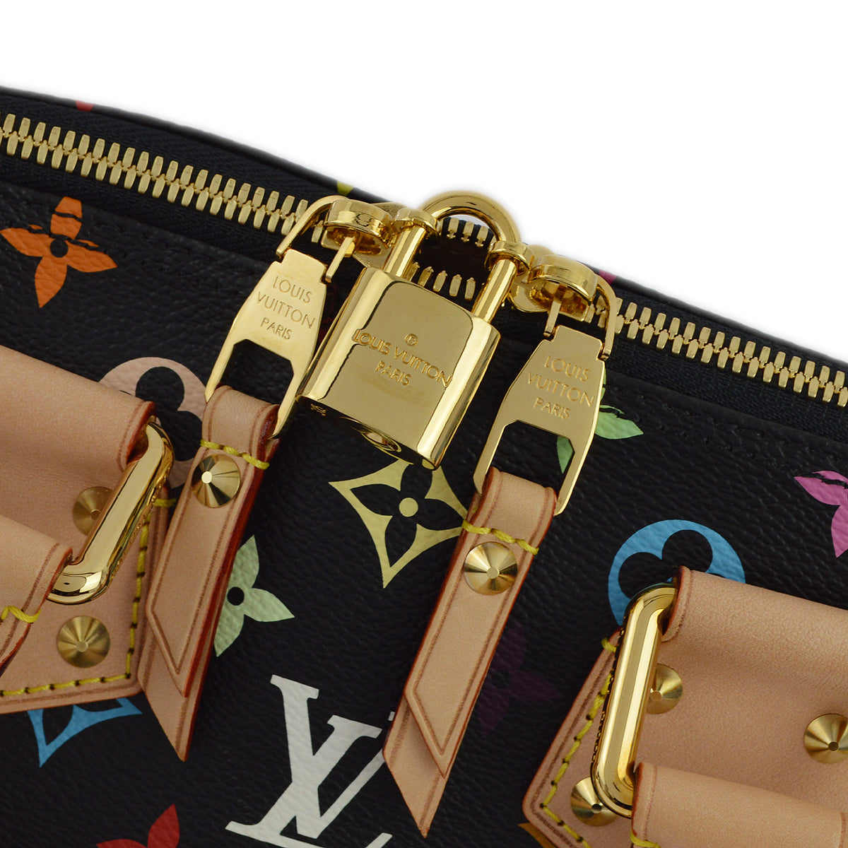 Louis Vuitton 2011 Black Monogram Multicolor Alma PM M40444