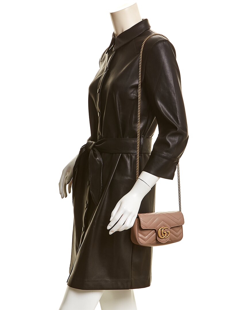 Luxury Gucci Trending 2025 GG Marmont Super Mini Matelasse Leather Shoulder Bag