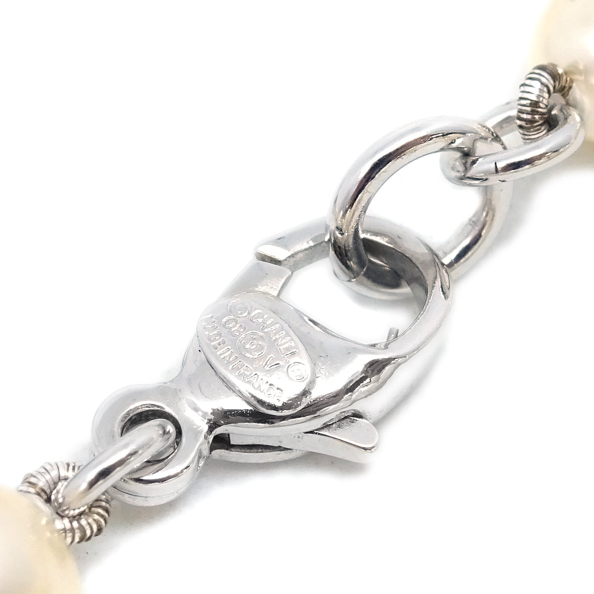 Chanel Artificial Pearl Necklace White 08V
