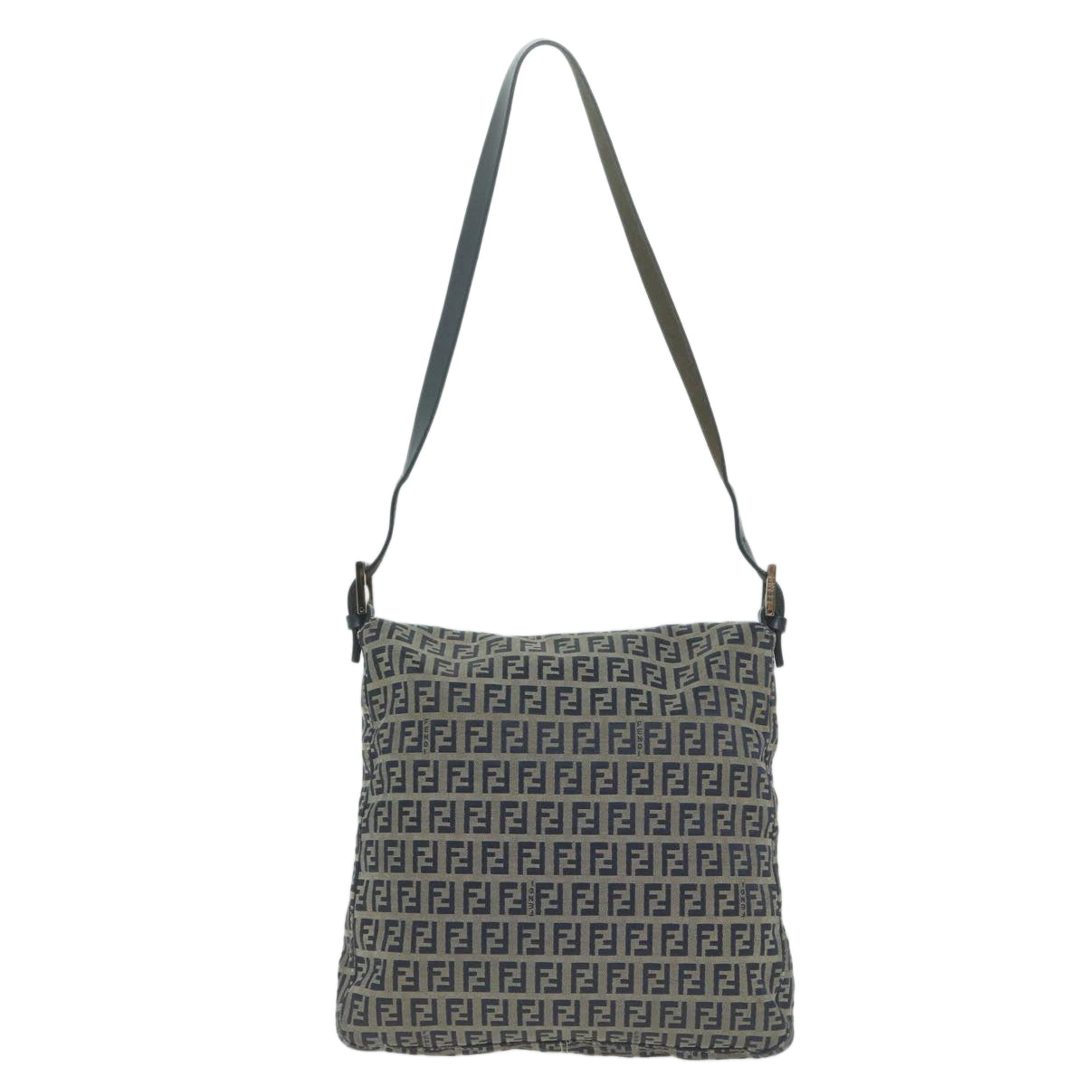 Luxury FendiZucchino Canvas Mamma Baguette Shoulder Bag Navy65015
