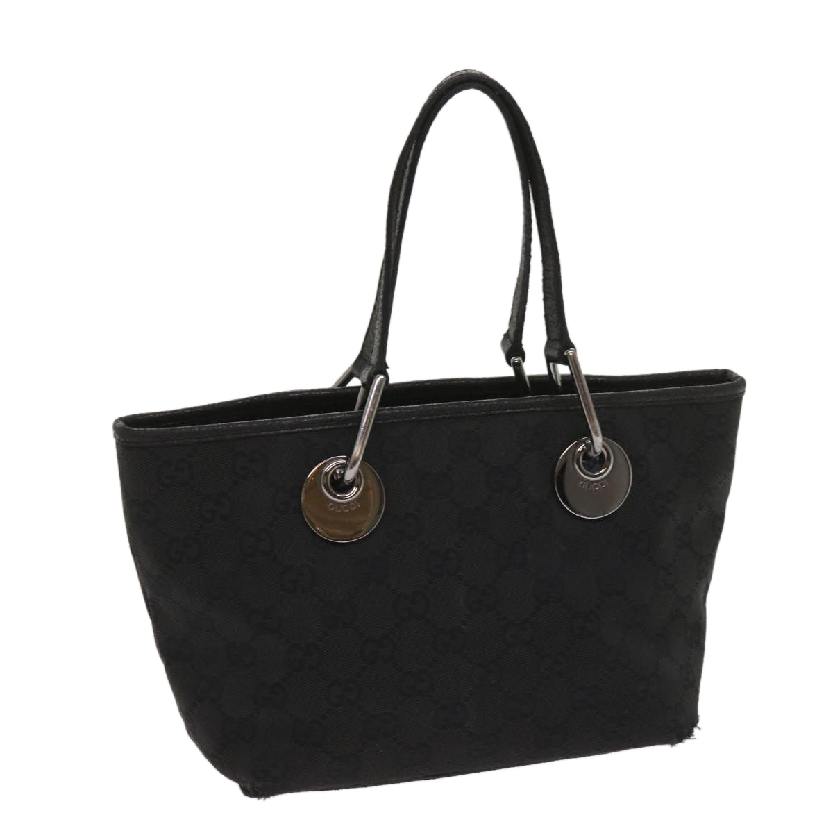 GUCCI GG Canvas Hand Bag Black 120844  65019