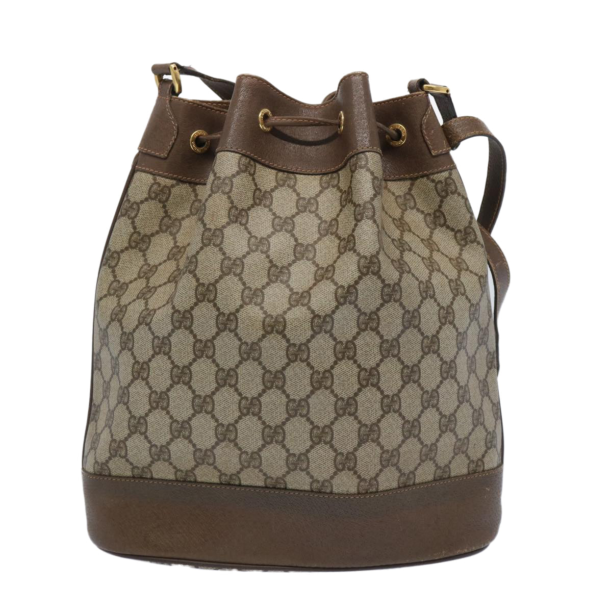 GUCCI GG Supreme Web Sherry Line Shoulder Bag PVC Beige 41 02 085  65097