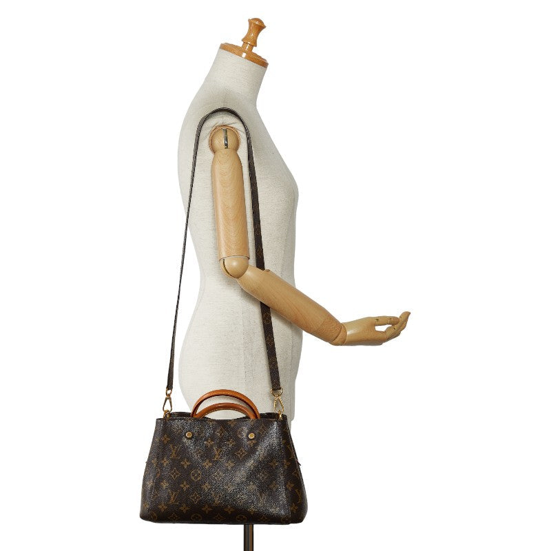 Louis Vuitton Monogram Montaigne BB Handbag 2WAY M41055 Brown PVC Leather  Louis Vuitton