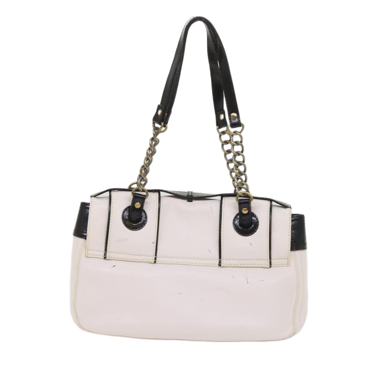 Luxury FendiHand Bag Leather Black White65124