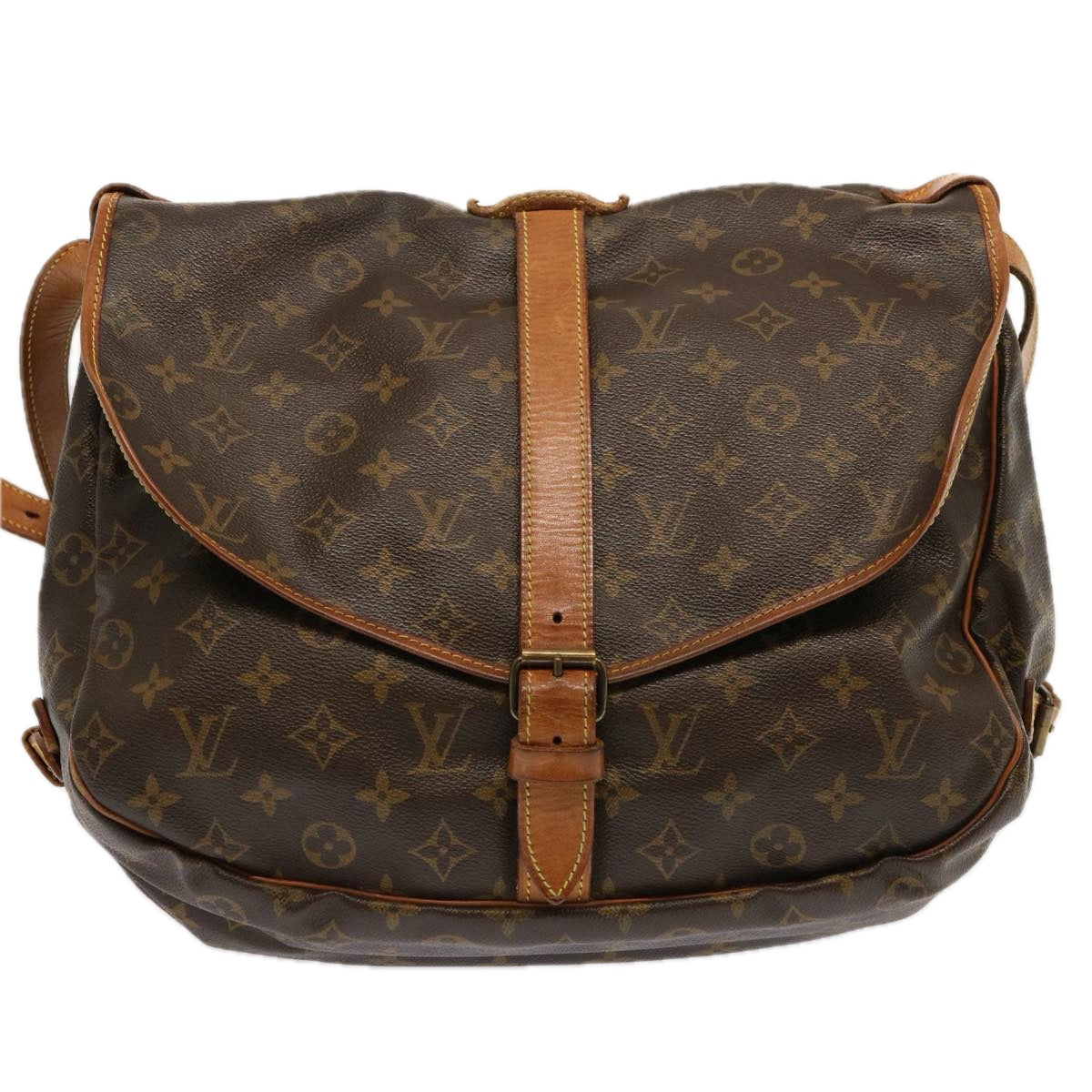 LOUIS VUITTON Monogram Saumur 35 Shoulder Bag M42254 LV 65145