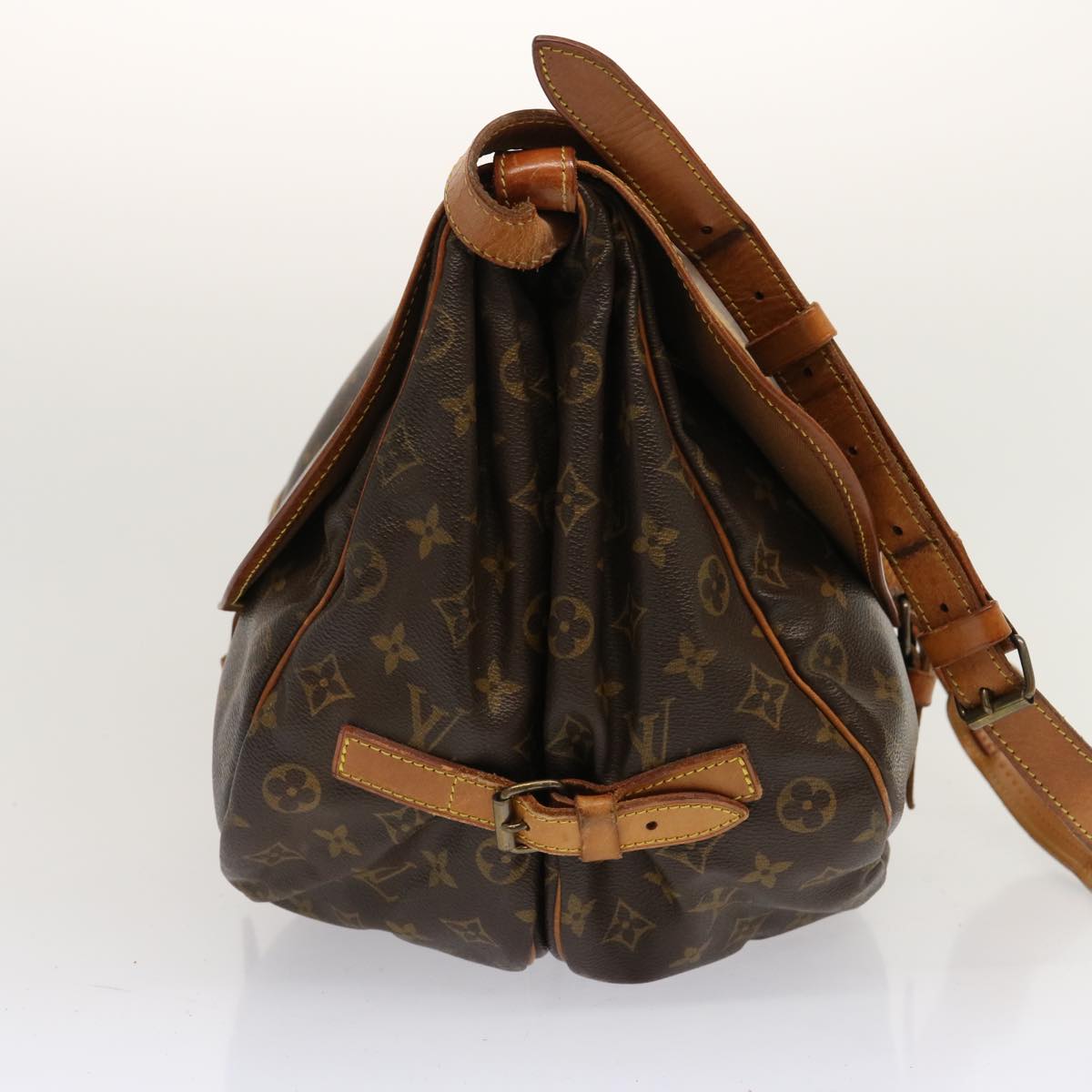 LOUIS VUITTON Monogram Saumur 35 Shoulder Bag M42254 LV 65145