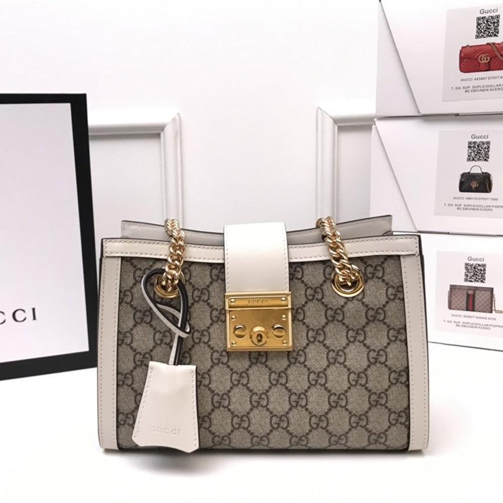 Luxury Gucci Padlock small GG shoulder bag