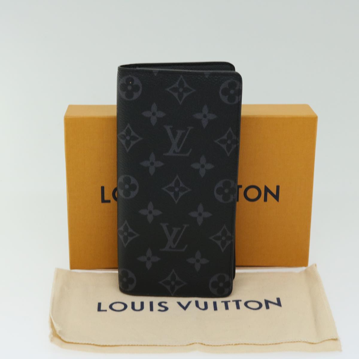 LOUIS VUITTON Monogram Eclipse Portefeuille Braza Wallet M61697 LV 65230SA