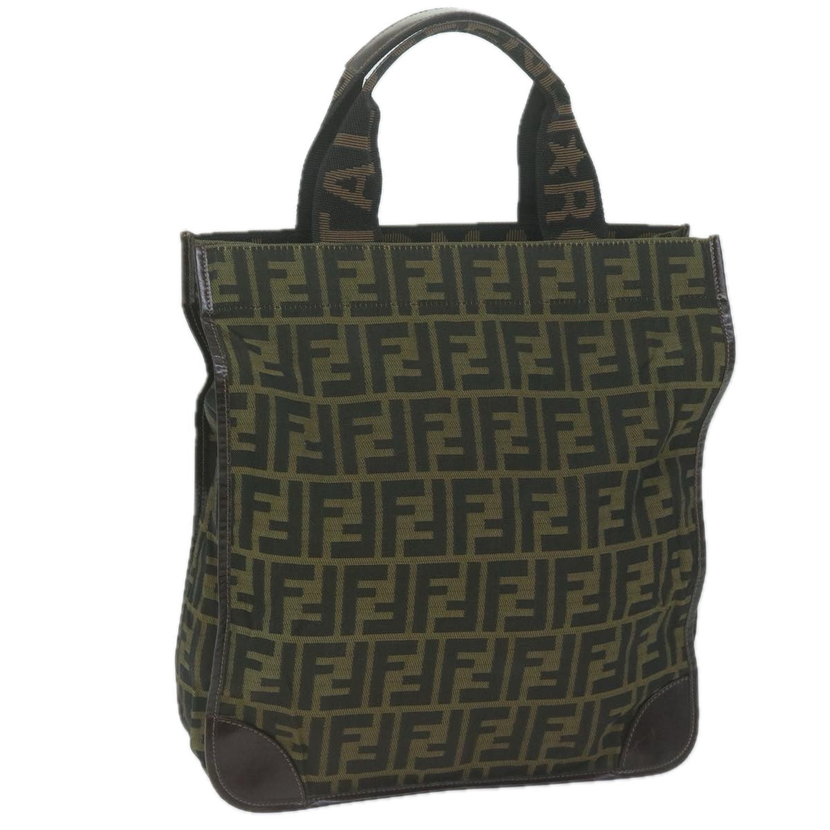 Luxury FendiZucca Canvas Hand Bag Black Brown65271