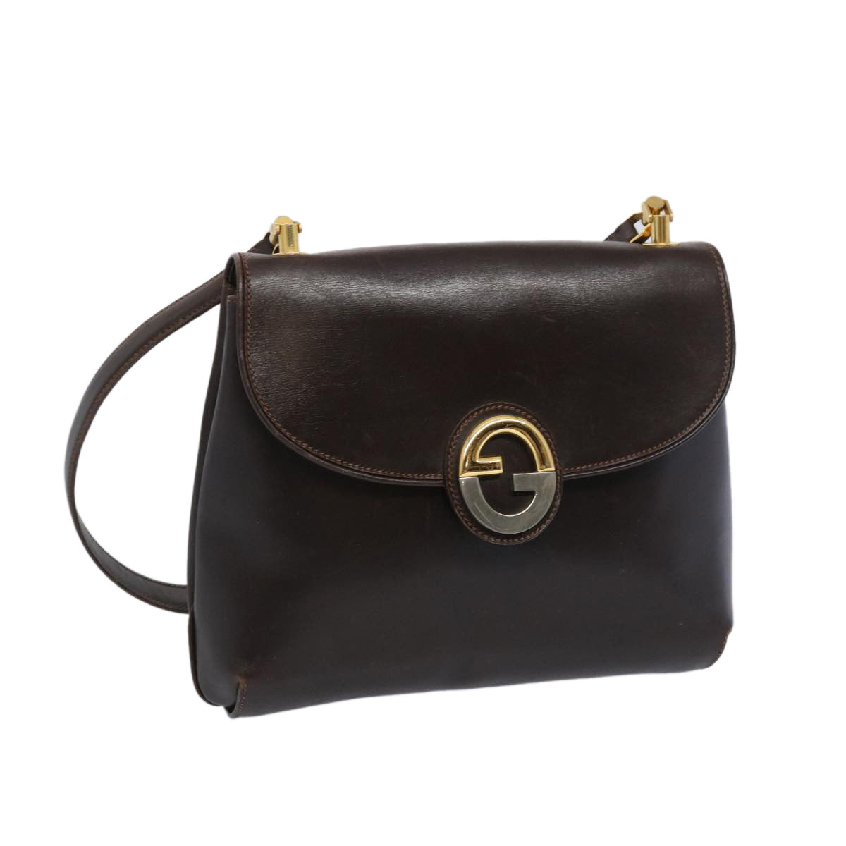 GUCCI Shoulder Bag Leather Brown  65292