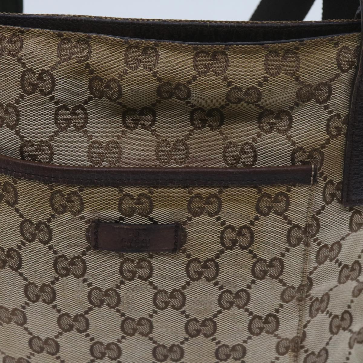 GUCCI GG Canvas Shoulder Bag Beige 122793  65303