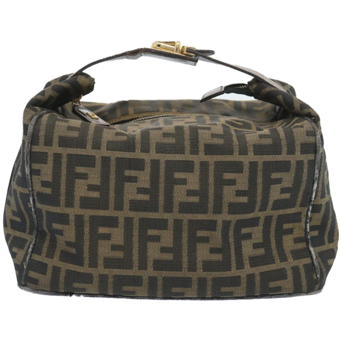 Luxury FendiZucca Canvas Vanity Hand Bag Brown65366