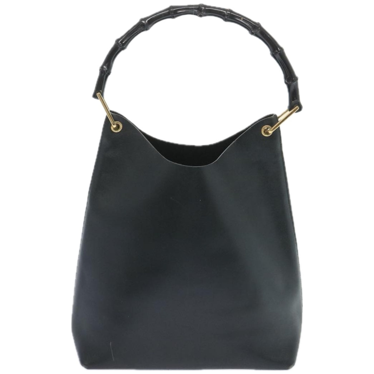 GUCCI Bamboo Shoulder Bag Leather Black  65387
