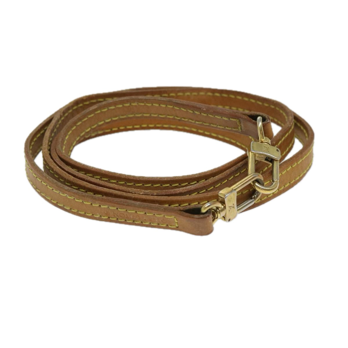 LOUIS VUITTON Shoulder Strap Leather 44.9"""""""" Beige LV 65395