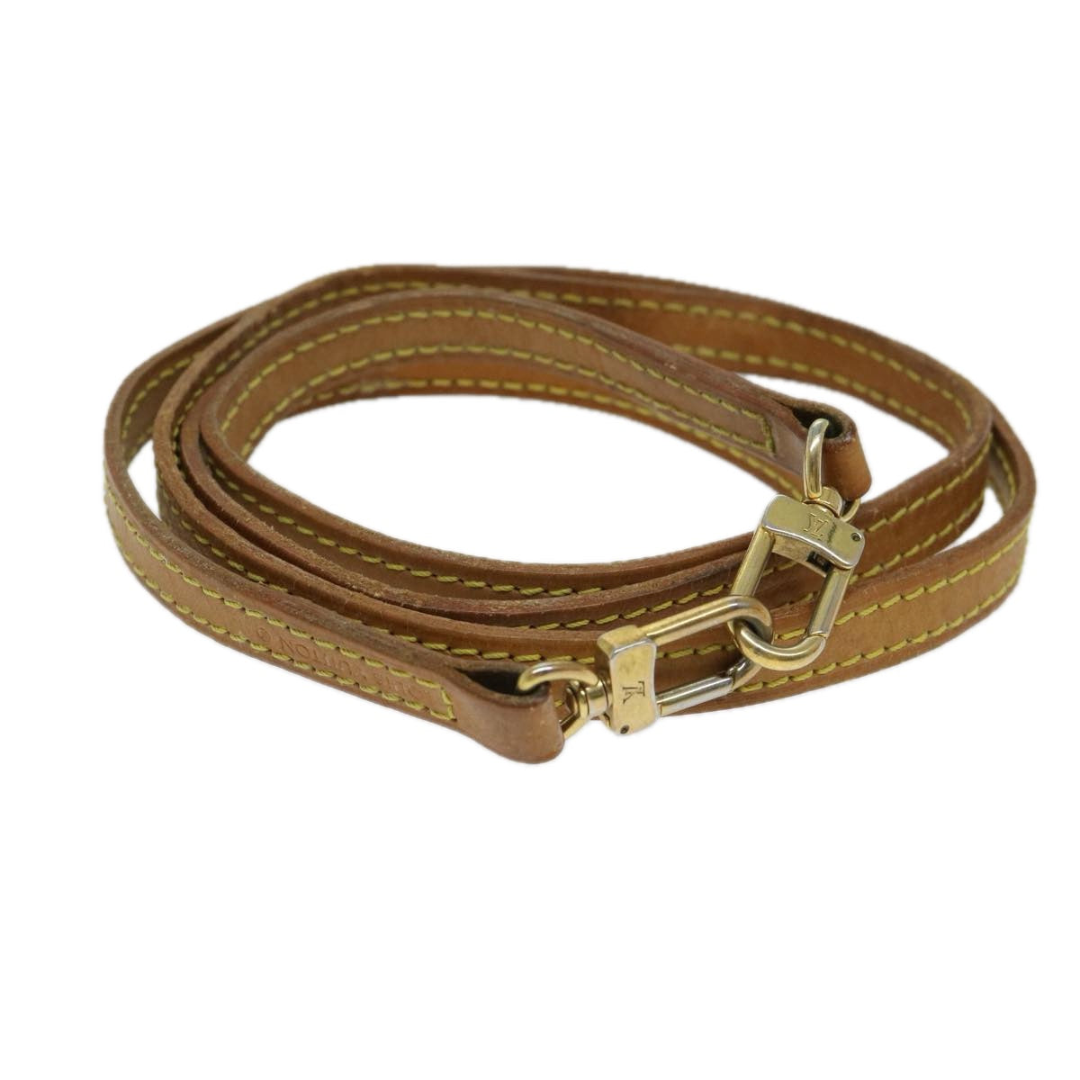 LOUIS VUITTON Shoulder Strap Leather 44.9"""""""" Beige LV 65395