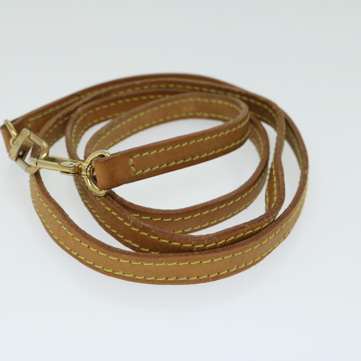 LOUIS VUITTON Shoulder Strap Leather 44.9"""""""" Beige LV 65395