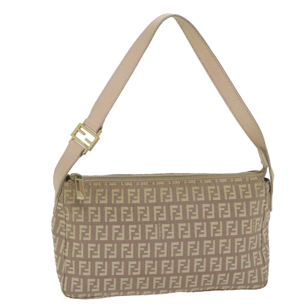 Luxury FendiZucchino Canvas Shoulder Bag Beige65408
