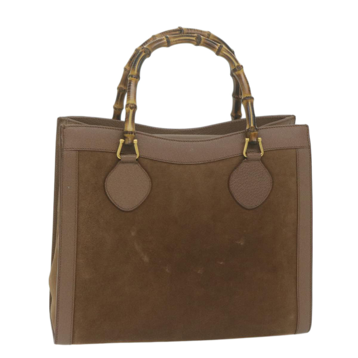 GUCCI Bamboo Tote Bag Suede Brown 002 1186 0260  65429