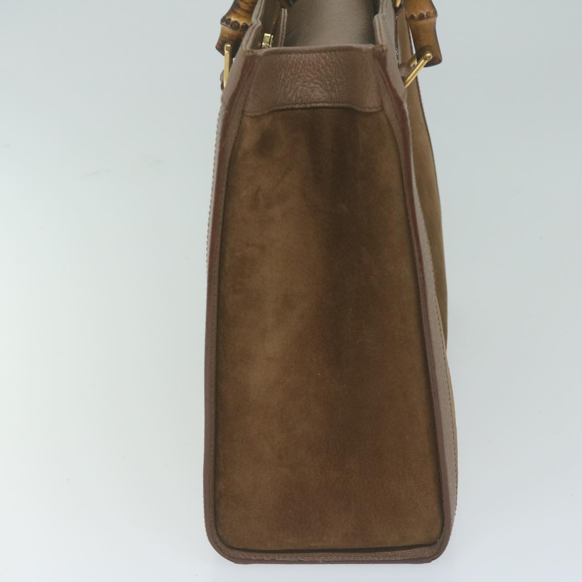 GUCCI Bamboo Tote Bag Suede Brown 002 1186 0260  65429