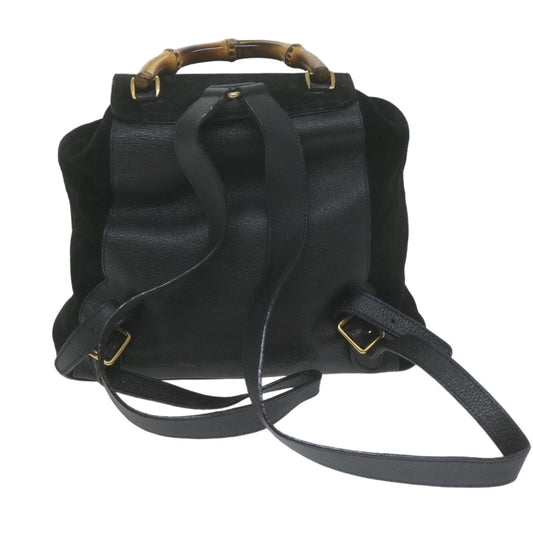 GUCCI Bamboo Backpack Suede Black 003 2058 0016  65431