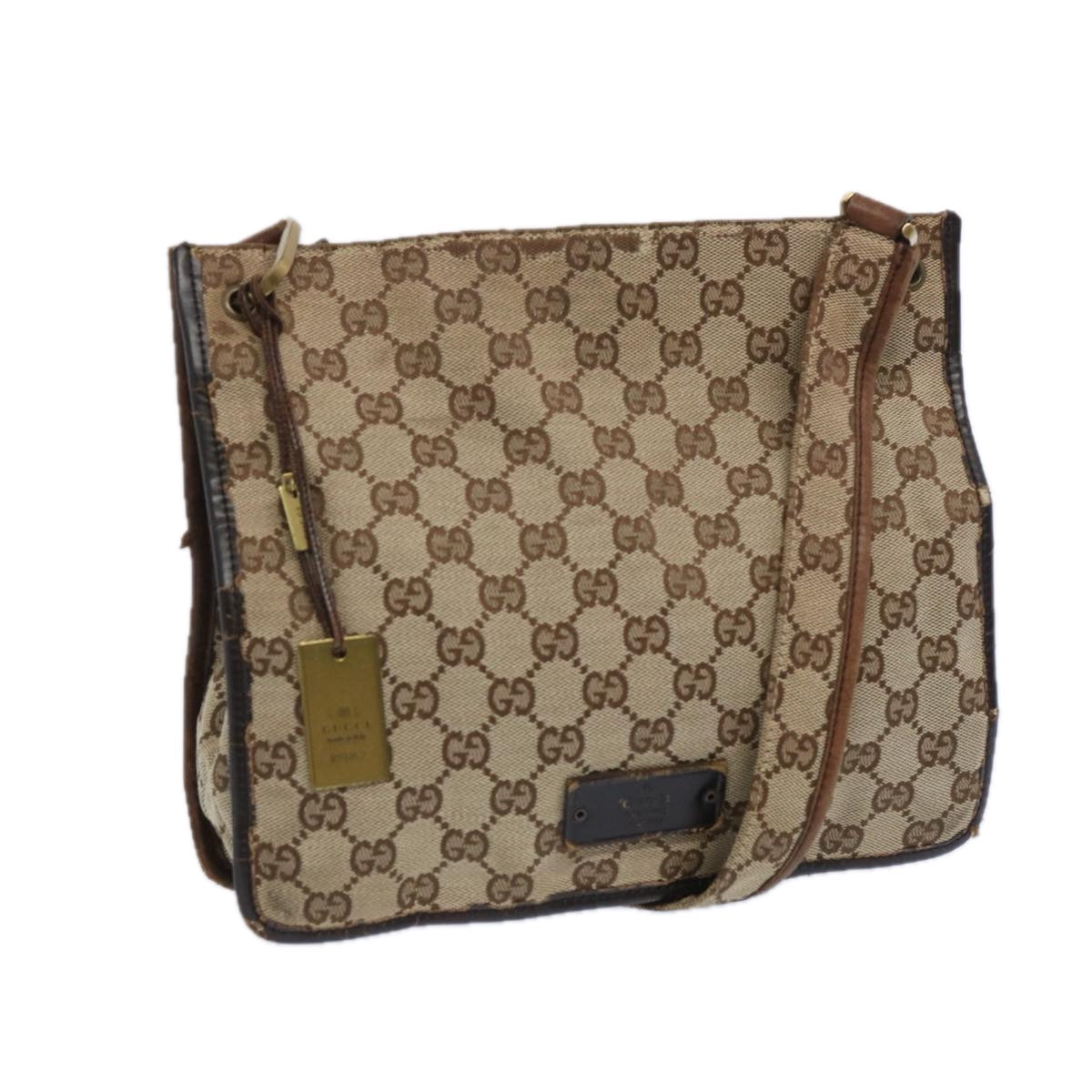 GUCCI GG Canvas Shoulder Bag Beige 91762  65502