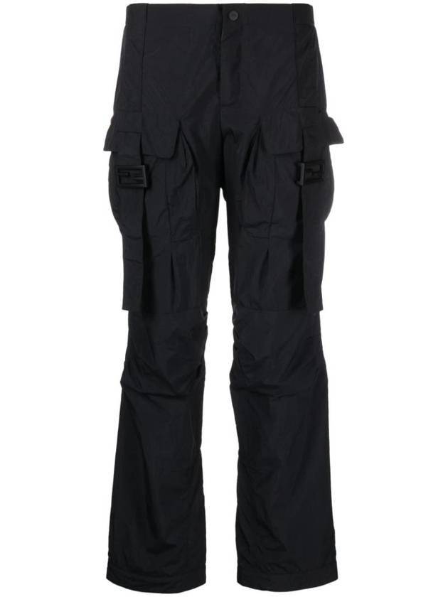 Luxury Fendi Women's Nylon Cargo Track Pants Black