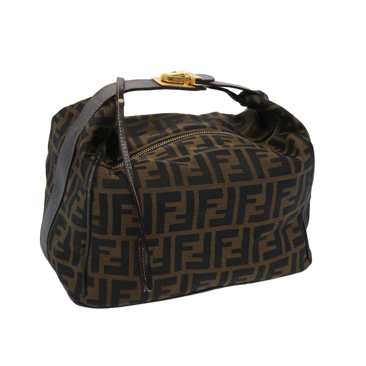 Luxury FendiZucca Canvas Vanity Cosmetic Pouch Brown Black65535
