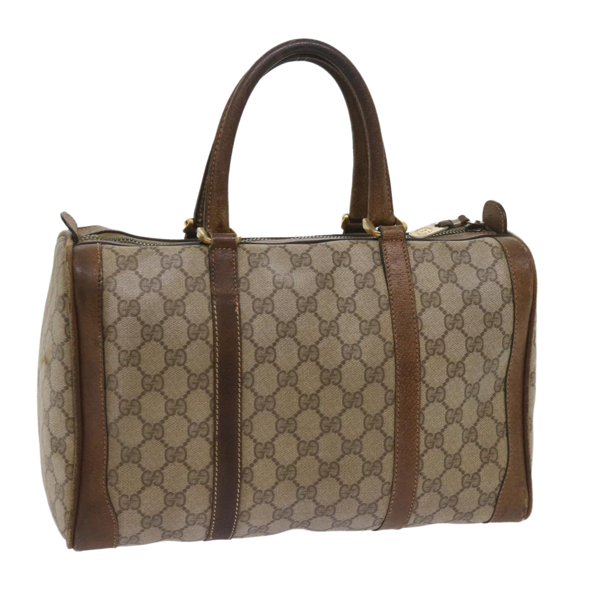 GUCCI GG Canvas Boston Bag PVC Beige  65579
