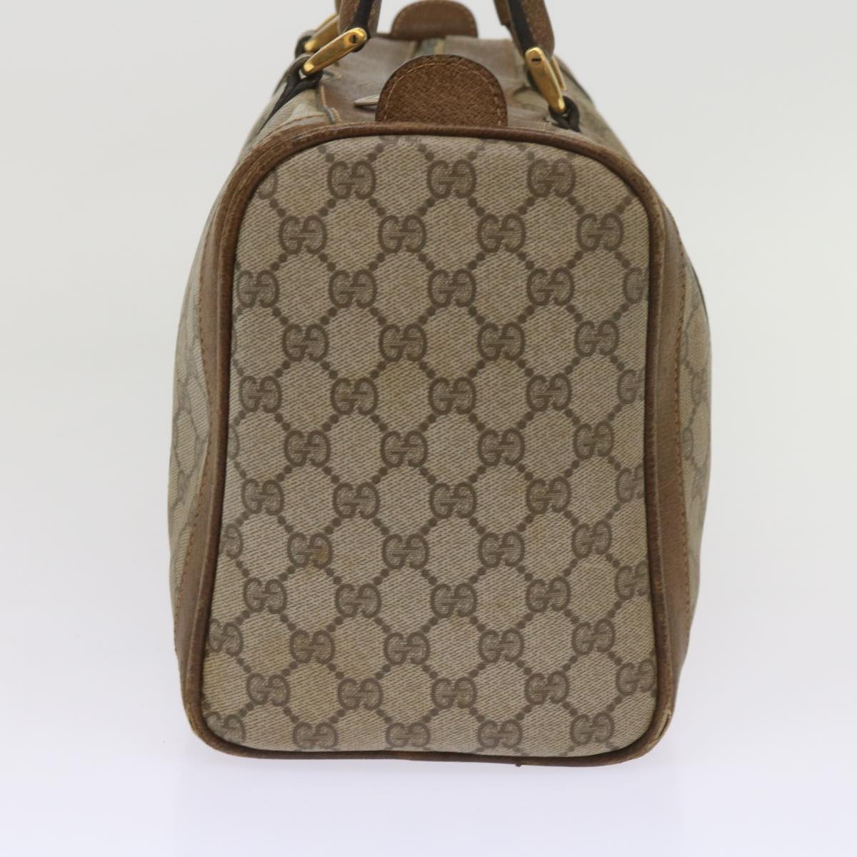 GUCCI GG Canvas Boston Bag PVC Beige  65579