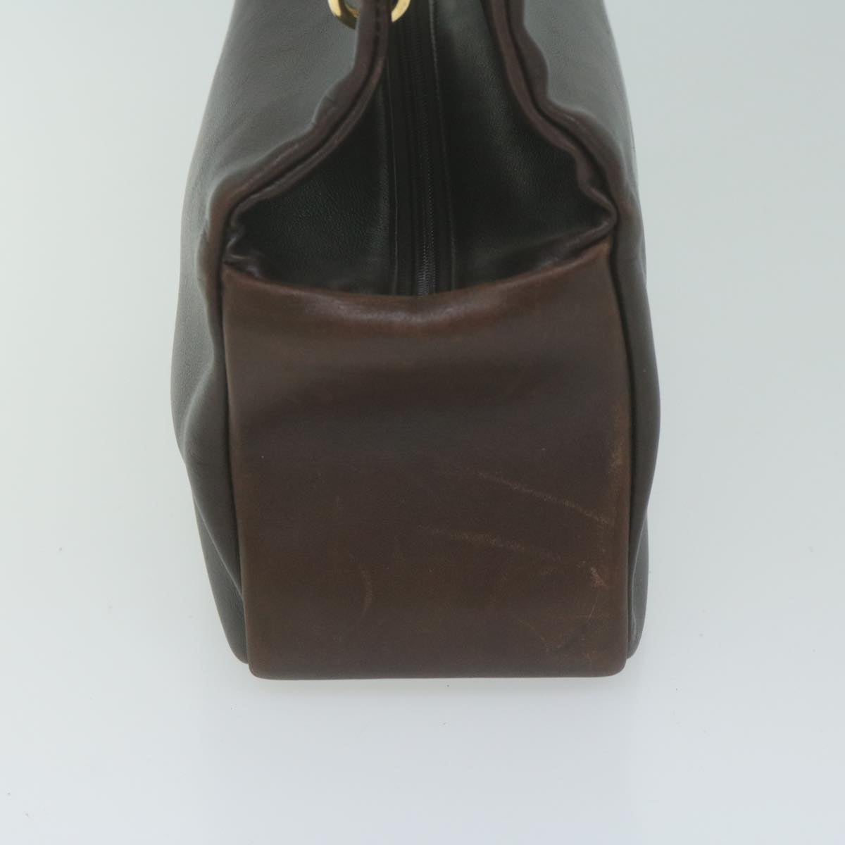 GUCCI Bamboo Hand Bag Leather Brown  65594