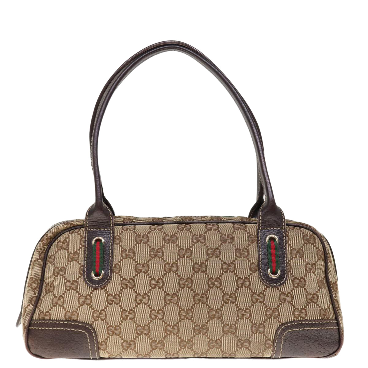 GUCCI GG Canvas Web Sherry Line Hand Bag Beige Red Green 161720  65654