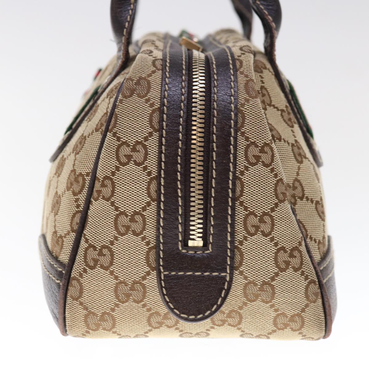GUCCI GG Canvas Web Sherry Line Hand Bag Beige Red Green 161720  65654