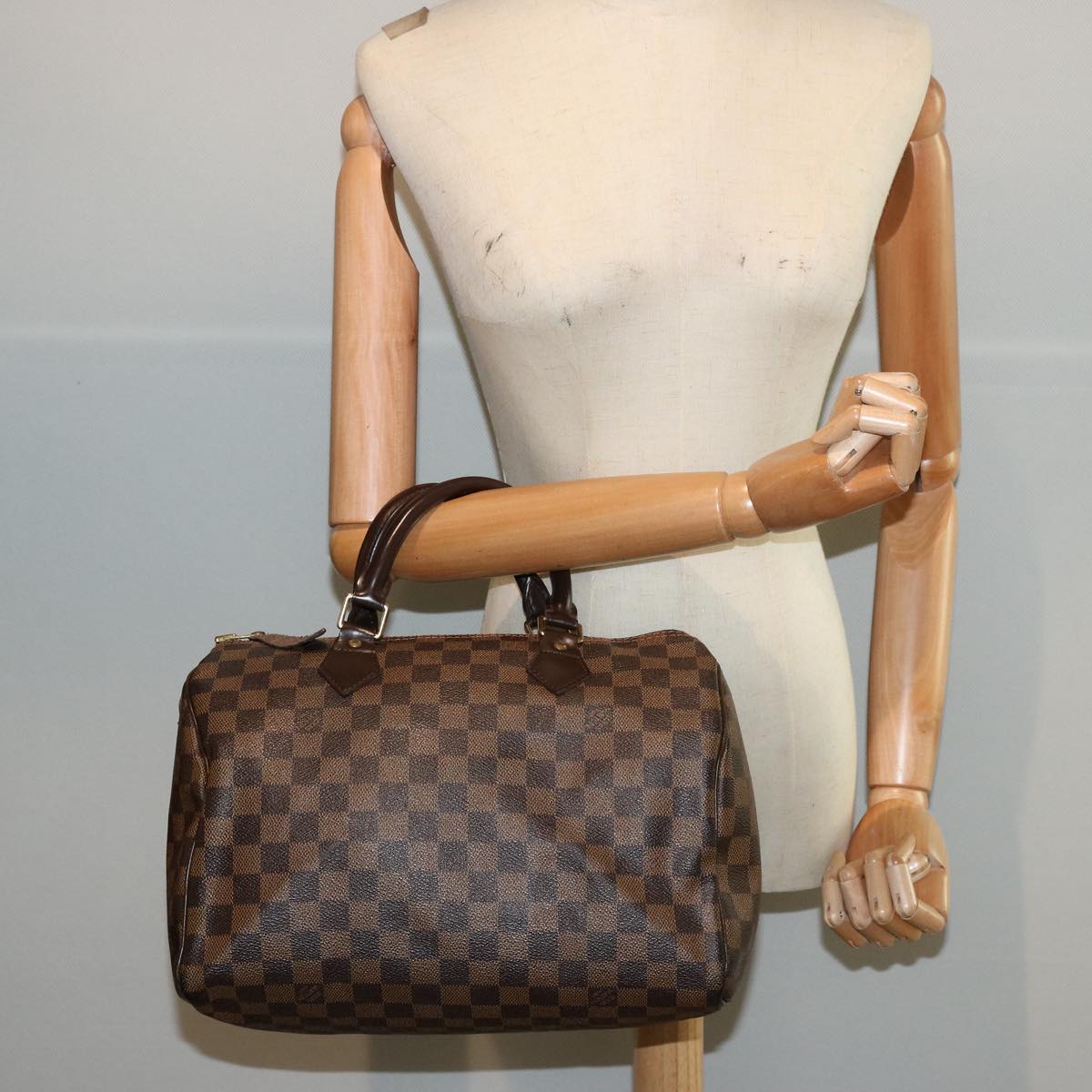 LOUIS VUITTON Damier Ebene Speedy 30 Hand Bag N41364 LV 65683