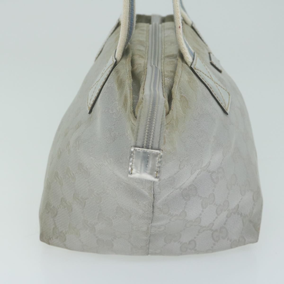 GUCCI GG Canvas Hand Bag Silver 131228  65707